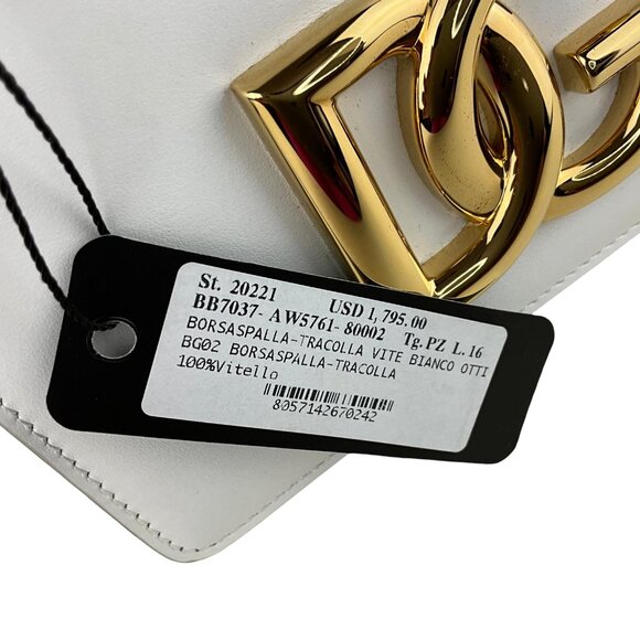 Dolce&Gabbana Women's Embellished DG Interlocking Shoulder Bag White - Picture 8 of 11